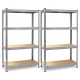 Plonos PL-700 Metal Storage Shelving Unit Set, 2 pcs, 150 x 75 x 30 cm