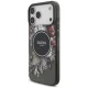 Guess IML Flowers Pearl Strap MagSafe case for iPhone 18 Pro Max / 17 Pro Max, black
