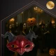 Ruhhy 26123 Demon / Devil Mask with Horns, Red/Black
