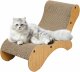 Durable Cardboard Cat Scratcher and Lounger Bed with Catnip, Brown