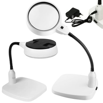LED Magnifying Desk Lamp with 10x Magnification, white