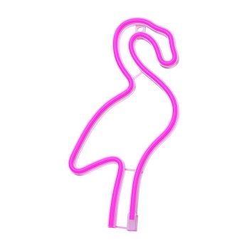 Flamingo LED Neon Sign for Wall Decor, USB or Battery Powered Light, Pink