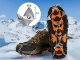 Anti-Slip Ice Cleats for Shoes, 8 Steel Spikes, Size 36-40, Black