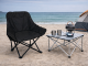 Folding Camping and Fishing Chair with Storage Pockets and Carry Bag, Black