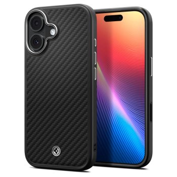 Spigen Enzo Aramid "T" MagSafe Phone Case Cover iPhone 17 - black and silver