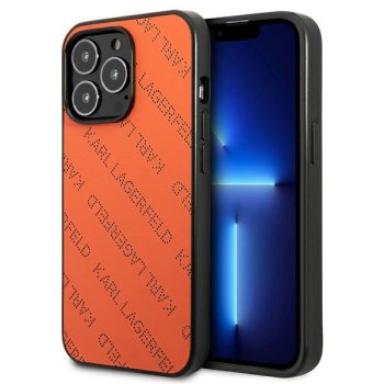 Karl Lagerfeld Perforated Allover Case for iPhone 13 Pro Max, Orange