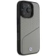BMW iPhone 16 Pro Case Sign Leather Textured and Line MagSafe, Gray