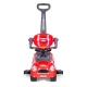 3-in-1 Ride-On Push Car with Parent Handle and Sounds, Red