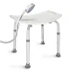 4Fizjo 1488 Rectangular Shower Stool, White/Grey