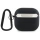Mercedes MEA4CSLBK Leather Metal Logo maciņš Apple AirPods 4 Melns