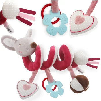 Spiral Toy for Stroller and Crib with Rattle and Teethers, Blue