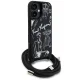 Karl Lagerfeld Crossbody Grained Pattern & Logo Case for iPhone 16 with Lanyard, Black