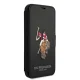 Apple iPhone 12 / 12 Pro 6.1\" US Polo Embroidery Collection Book Case Cover (USFLBKP12MPUGFLBK), Black