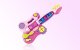 Interactive Musical Guitar Toy Huanger HE0502 Pink 18m+