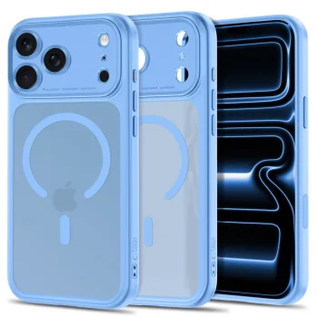 Tech-Protect MagPeak MagSafe CC Case for iPhone 18 Pro Max / 17 Pro Max, Matte Light Blue