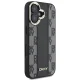 DKNY iPhone 16 Case Leather Checkered Mono Pattern MagSafe, Black