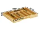 Bamboo Cutlery Drawer Organizer, 7 Compartments, 27-39cm