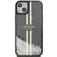 Чехол Guess для iPhone 15 Plus / 14 Plus Liquid Glitter Gold Stripes, черный