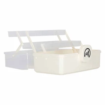 Large XL Medicine Organizer Box with 3 Tiers, 29x19x15.5 cm, White/Translucent