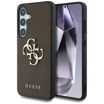 Guess Grained Big 4G Logo Case for Samsung Galaxy S25 Brown