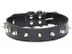 Adjustable Dog Collar with Studs, Faux Leather, Size L