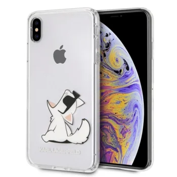 Karl Lagerfeld Choupette Fun iPhone XS Max dėklas, skaidrus