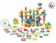 Multistore Magnetic Building Blocks with LED Marble Run, 105 Pieces