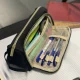Double Extendable Pencil Case Maaleo 24502, Black