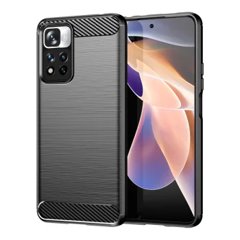 Carbon Case Flexible Case for Xiaomi Redmi Note 11 Pro+ 5G / Mi 11i HyperCharge, Black