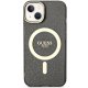 Guess iPhone 14 Plus vāciņš Glitter Gold MagSafe, melns