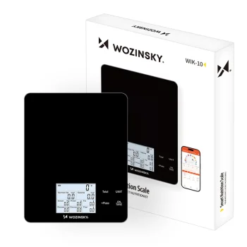 Išmaniosios virtuvinės svarstyklės Wozinsky WIK-10 su Bluetooth programėle iki 10 kg, juodos