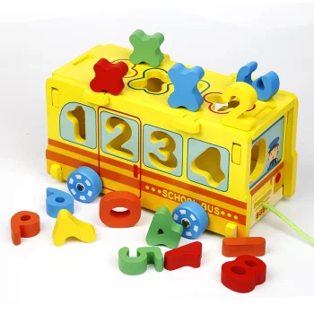 Bakalu Bus Sorter with Numbers and Puzzle Elements