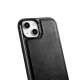 iCarer Leather Oil Wax Genuine Leather Case for iPhone 14 Plus, Black