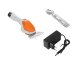 Cordless Grass and Shrub Shears 2-in-1, White/Orange