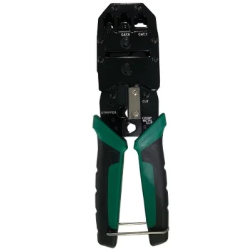Crimping Tool with Stripper and Cutter for CAT5 CAT6 CAT7 CAT8, Black/Green