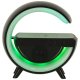 RGB LED desk lamp with Bluetooth speaker, FM radio and wireless charger, black