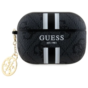 Guess AirPods Pro 2 Case 4G Printed Stripes Charm, Black
