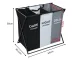 Freestanding 3-Compartment Laundry Basket Organizer 135 L, Foldable, Black/White/Grey