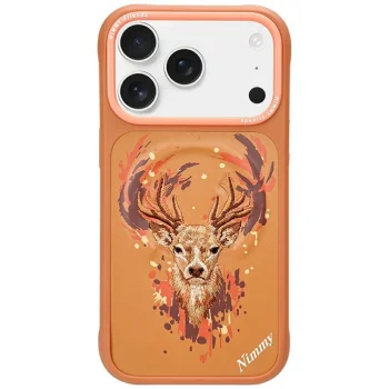 MagSafe Phone Case Cover iPhone 17 Pro Nimmy Deer Embroidery - Orange