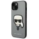 Karl Lagerfeld Saffiano Karl\'s Head Patch Case for iPhone 14 Plus / 15 Plus - Silver