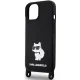 Karl Lagerfeld iPhone 15 Case Crossbody Silicone Choupette, Black
