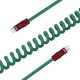Newell USB-C to USB-C 100 W Spiral Silicone Cable, 1.5 m, Green-Burgundy