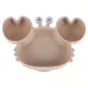 Ikonka KX4526_5 Silicone Baby Tableware Set Crab, 9 Pieces, Beige