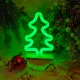Forever Light FLNW03 LED Neon Light Christmas Tree on Wooden Stand, Green