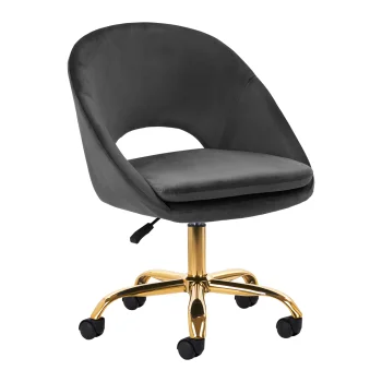 4Rico QS-MF18G Velvet Swivel Beauty Salon Chair, grey