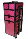 Professional 3-in-1 Rolling Makeup Train Case 61x36x25 cm, Black and Pink