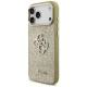 Guess Fixed Glitter Big 4G Metal Frame Phone Case Cover iPhone 17 Pro Max - gold
