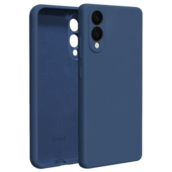 Etteri Silicone Mag Case for Samsung Galaxy S25 Edge, Dark Blue