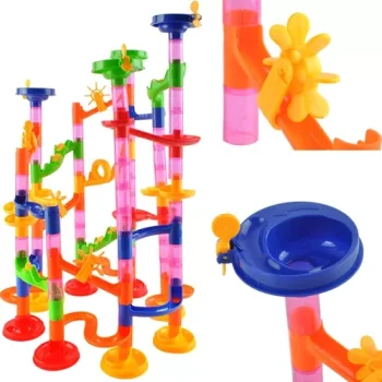 Kruzzel 00023457 3D Marble Run Track with 105 Elements and 30 Marbles