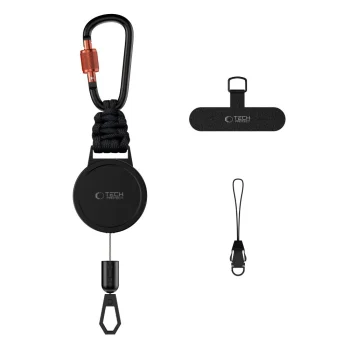 Tech-Protect ATH04 UrbanLoop Retractable Phone Lanyard - Black/Orange